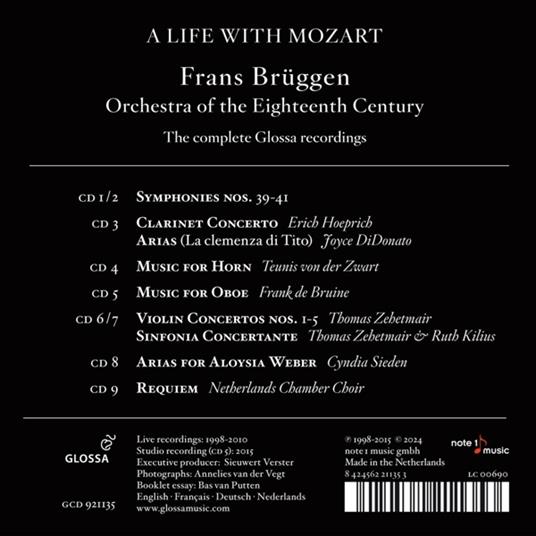 A Life With Mozart. The Complete Glossa Recordings - CD Audio di Wolfgang Amadeus Mozart,Frans Brüggen - 2