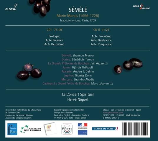 Semele - CD Audio di M. Marais - 2