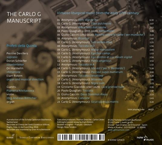 The Carlo G Manuscript - CD Audio di Profeti della Quinta - 2
