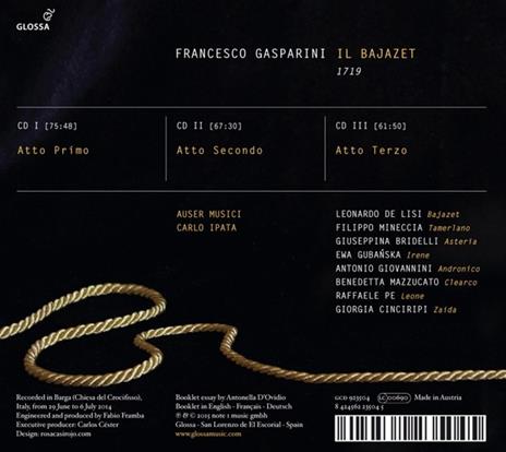 Il Bajazet - CD Audio di F. Gasparini - 2