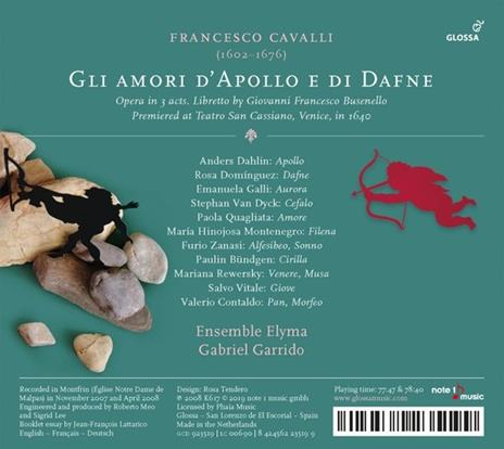 Gli Amori D'Apollo E Di Dafne - CD Audio di Francesco Cavalli - 2