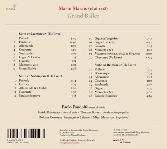 Grand Ballet - CD Audio di M. Marais - 2