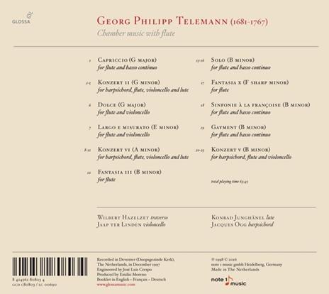 Musique de chambre avec flute traverse - CD Audio di Georg Philipp Telemann - 2