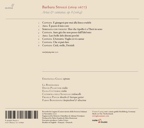 Arias & Cantatas Op.8 - CD Audio di Barbara Strozzi - 2
