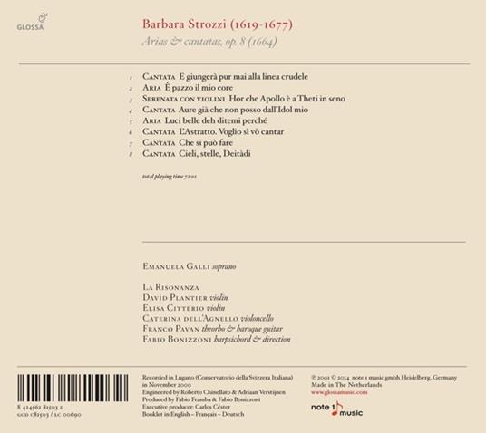 Arias & Cantatas Op.8 - CD Audio di Barbara Strozzi - 2