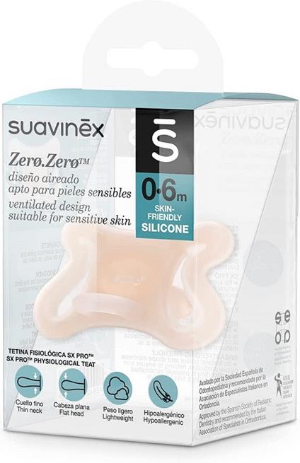 Succhietto Zero Zero Per Neonati Con Tettarella Simmetrica 0-6 Mesi Rosa