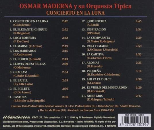 Concierto en la Luna - CD Audio di Osmar Maderna - 2