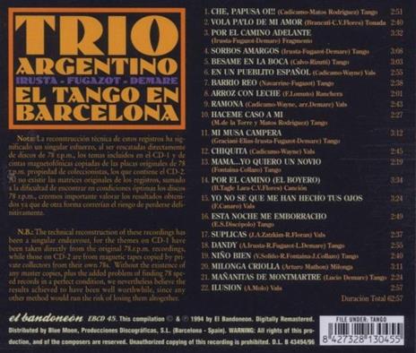 El Tango En Barcelona - CD Audio di Trio Argentino - 2