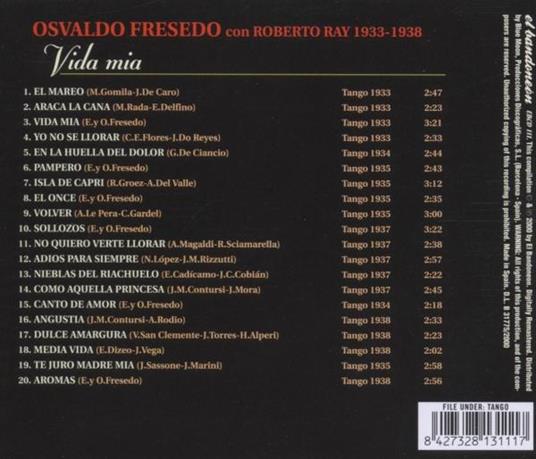 Vida Mia - CD Audio di Osvaldo Fresedo - 2