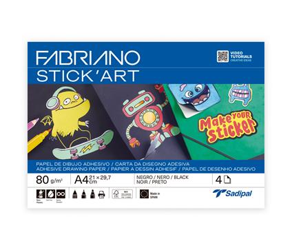 Carta adesiva da disegno Fabriano FSC pochette  Nera 4sh -A4