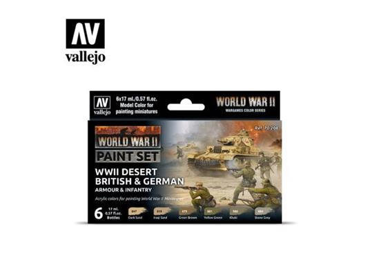 DESERT BRIT GERMAN ARM INF CLR SET 70208 COLORI VALLEJO