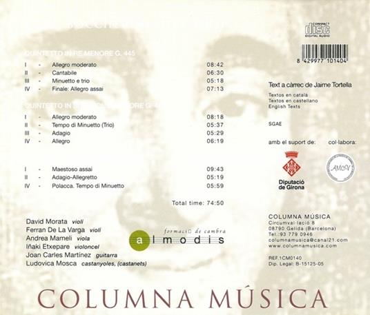 Quintets per a Guitarra I - CD Audio di Luigi Boccherini - 2