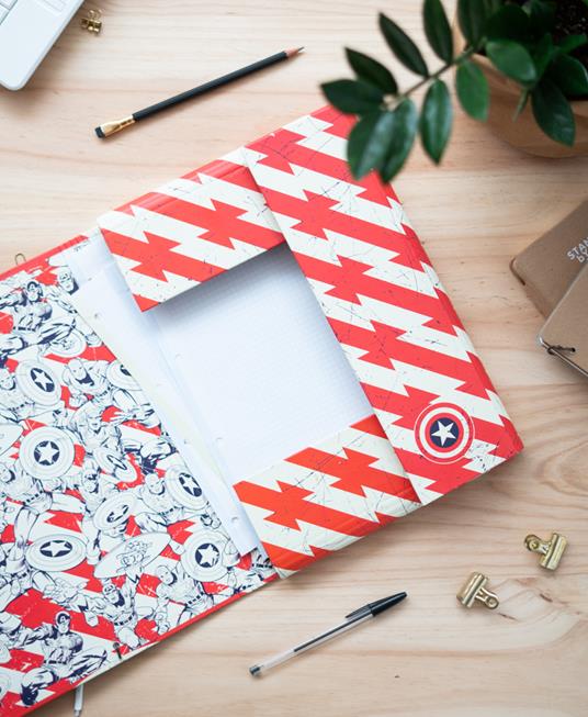 Cartella 3 Lembi Marvel Captain America Shield - 5