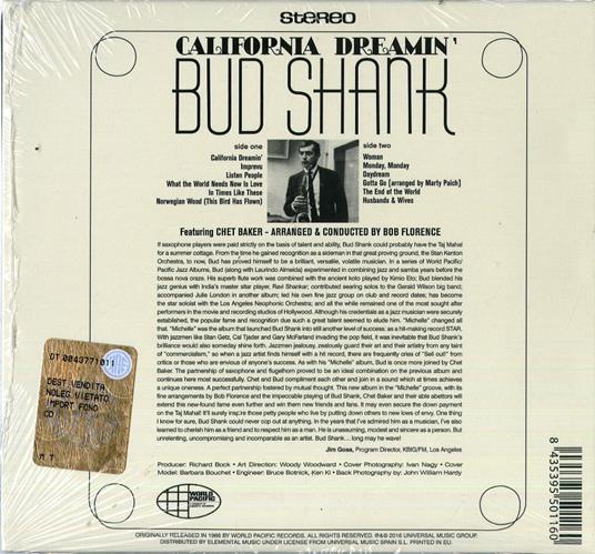 California Dreamin' - CD Audio di Chet Baker,Bud Shank - 2