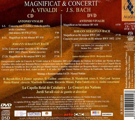 Magnificat - Concerti - SuperAudio CD ibrido + DVD di Johann Sebastian Bach,Antonio Vivaldi,Jordi Savall,Le Concert des Nations,Capella Reial de Catalunya - 2
