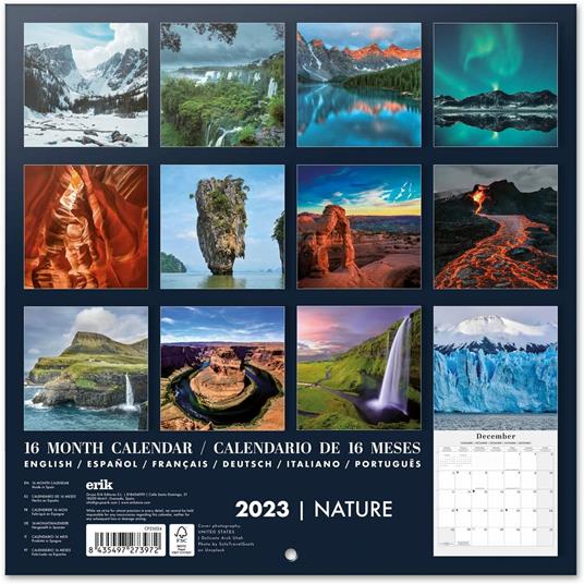 Calendario Natura 2023 da Muro - 12 mesi + 4 in omaggio, 30x30 cm, FSC® - 2