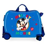 Mickey Circle Blu Trolley da Viaggio Cavalcabile Abs 4 Ruote