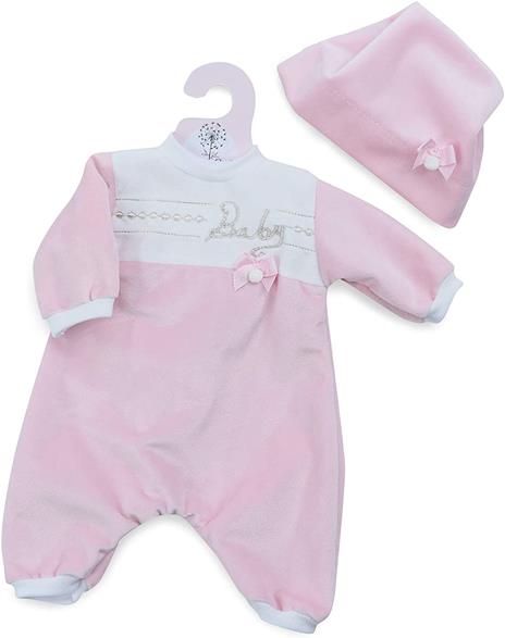 Marina & Pau 3930 - Vestito Per Bambole Da 45 Cm Tutina Rosa In Maglia Con Cuffietta