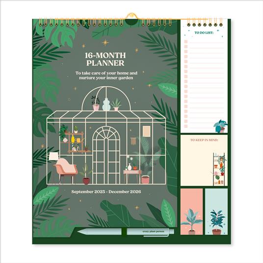 Calendario planner con post-it e penna 2025-2026 Plants
