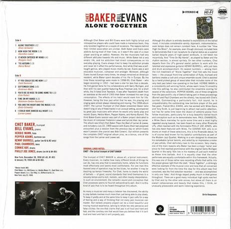 Alone Together - Vinile LP di Chet Baker,Bill Evans - 2