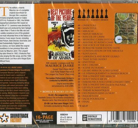 Lawrence of Arabia (Colonna sonora) - CD Audio di Maurice Jarre - 2