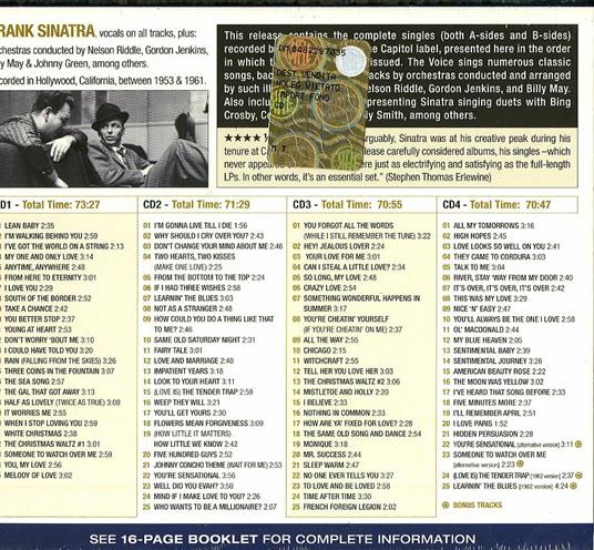 The 1953-1961 Singles. Complete Edition - CD Audio di Frank Sinatra - 2
