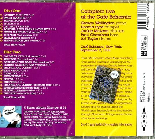 Complete Live at the Cafe Bohemia - Showcase - CD Audio di George Wallington - 2