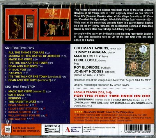 Alive! At the Village Gate 1962 - CD Audio di Coleman Hawkins - 2