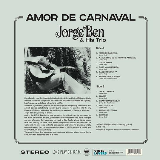 Amor de Carneval (180 gr.) - Vinile LP di Jorge Ben - 2