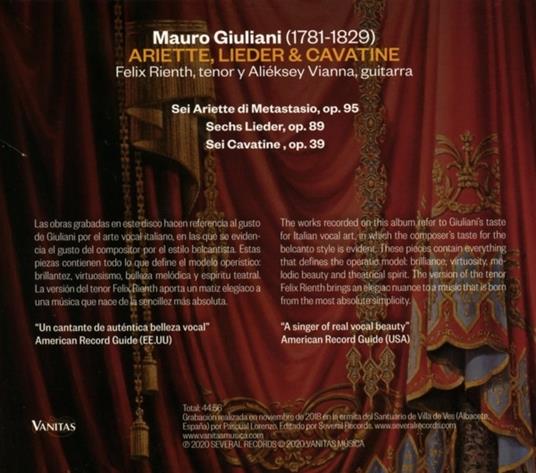 Ariette, Lieder & Cavatine - CD Audio di Felix - Alieksey Vianna Rienth - 2