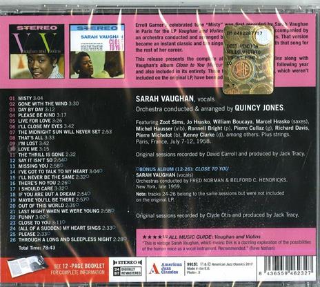 Misty (Remastered) - CD Audio di Quincy Jones,Sarah Vaughan - 2