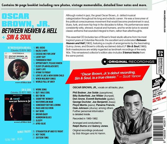 Between Heaven & Hell - Sin & Soul - CD Audio di Oscar Brown Jr. - 2