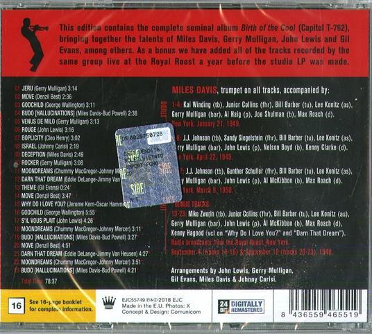 Birth of the Cool ( + Bonus Tracks) - CD Audio di Miles Davis - 2