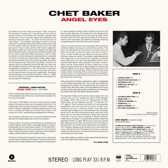 Angel Eyes - Vinile LP di Chet Baker - 2