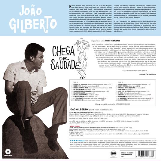 Chega de Saudade - Vinile LP di Joao Gilberto - 2