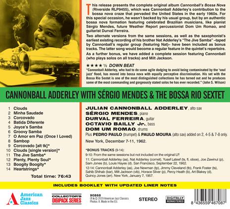 Cannonball Adderley and the Bossa Rio Sextet with Sergio Mendes - CD Audio di Julian Cannonball Adderley - 2