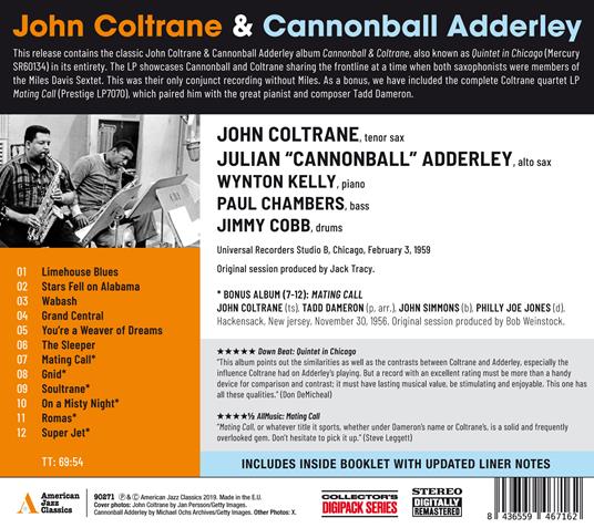 John Coltrane - Quintet in Chicago - CD Audio di Julian Cannonball Adderley,John Coltrane - 2