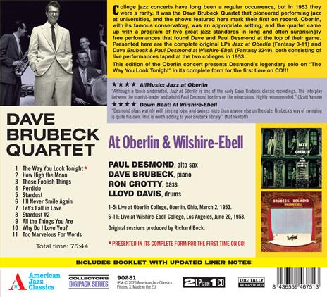 At Oberlin and Wilshire - Ebell - CD Audio di Dave Brubeck - 2
