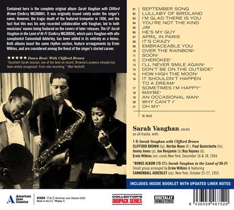 Sarah Vaughan with Clifford Brown - In the Land of Hi-Fi - CD Audio di Sarah Vaughan - 2