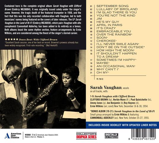 Sarah Vaughan with Clifford Brown - In the Land of Hi-Fi - CD Audio di Sarah Vaughan - 2