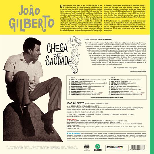 Chega de saudade (Coloured Vinyl) - Vinile LP di Joao Gilberto - 2