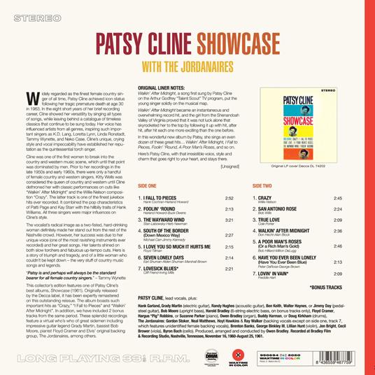Showcase - Vinile LP di Patsy Cline - 2