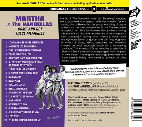 Come and Get These Memories - CD Audio di Martha Reeves & the Vandellas - 2