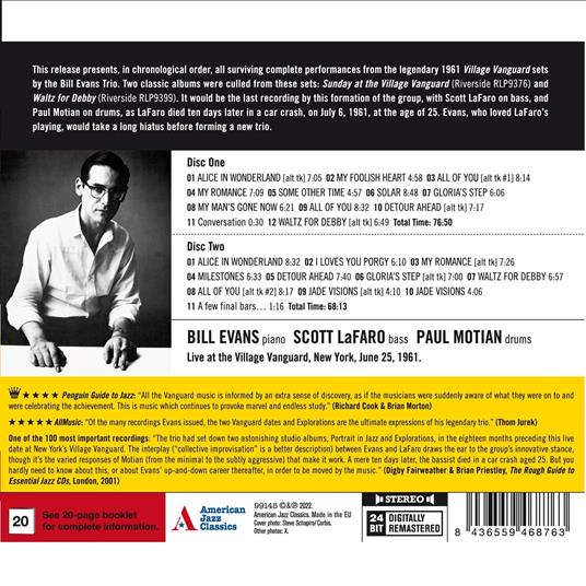 The Village Vanguard Sessions - CD Audio di Bill Evans - 2
