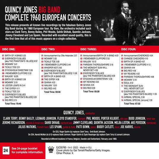 Complete 1960 European Concerts - CD Audio di Quincy Jones - 2