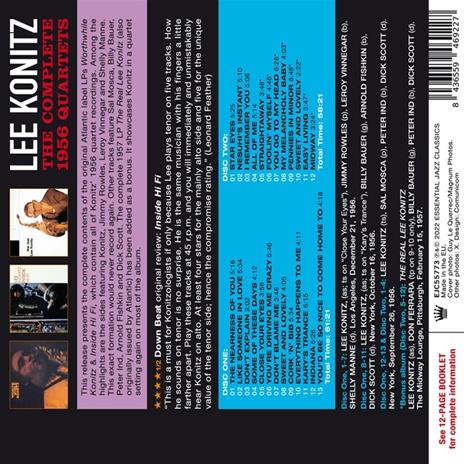 Complete 1956 Quartets - CD Audio di Lee Konitz - 2