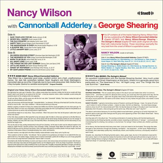Nancy Wilson with Cannonball Adderley - Vinile LP di Nancy Wilson - 2