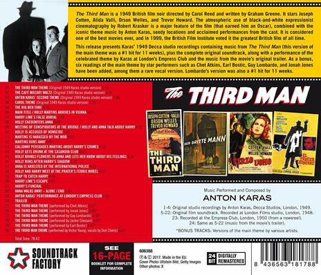 Third Man (Bonus Track) (Colonna Sonora) - CD Audio di Anton Karas - 2