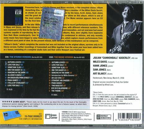 Somethin' Else. The Stereo & Mono Versions - CD Audio di Julian Cannonball Adderley - 2