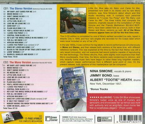 Little Girl Blue. The Stereo & Mono Versions - CD Audio di Nina Simone - 2